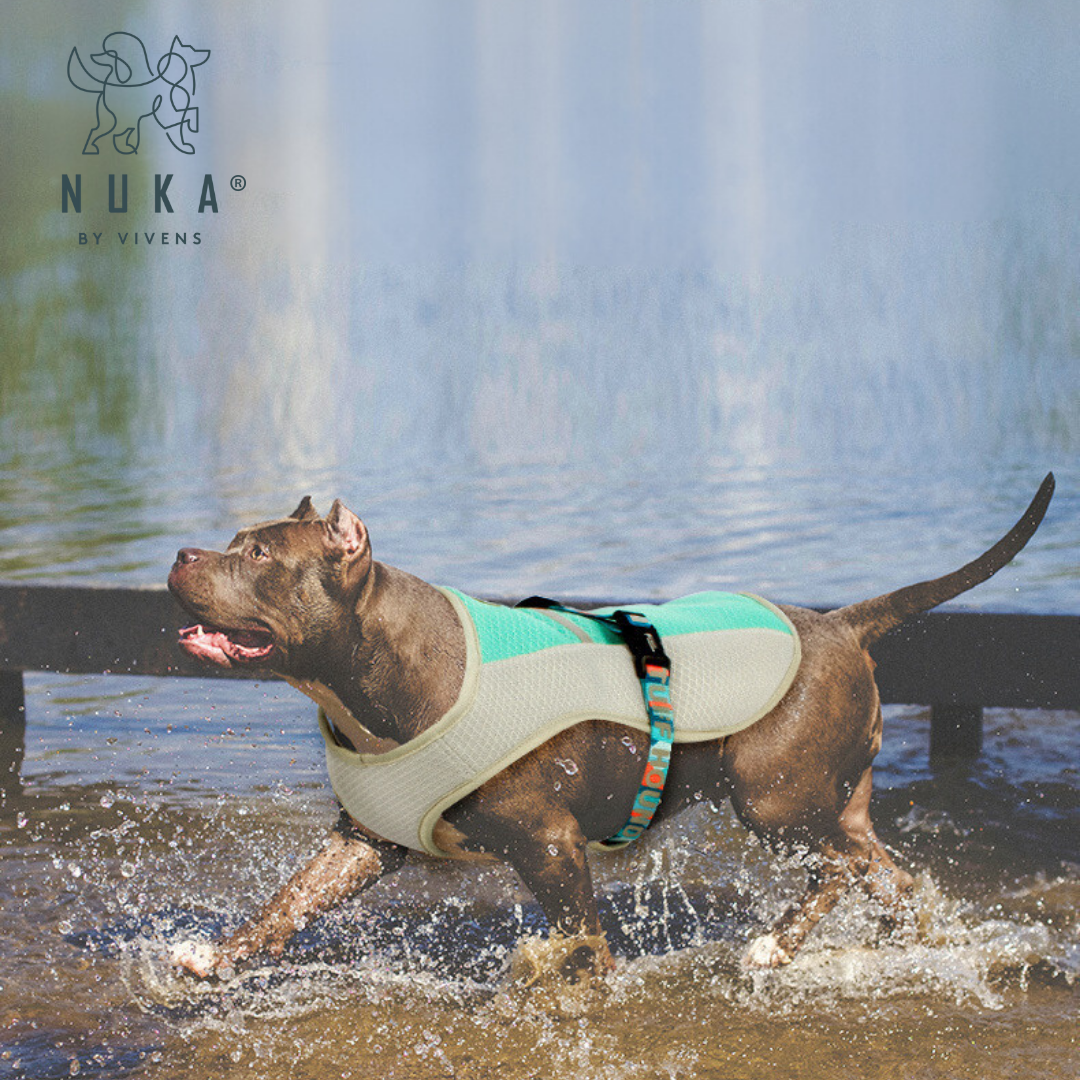 Nuka® Summerfriend Dog Cooling Vest - Triple Layer Ultra-Absorbent Design, Perfect for Summer Walks, Adjustable Fit for All Sizes